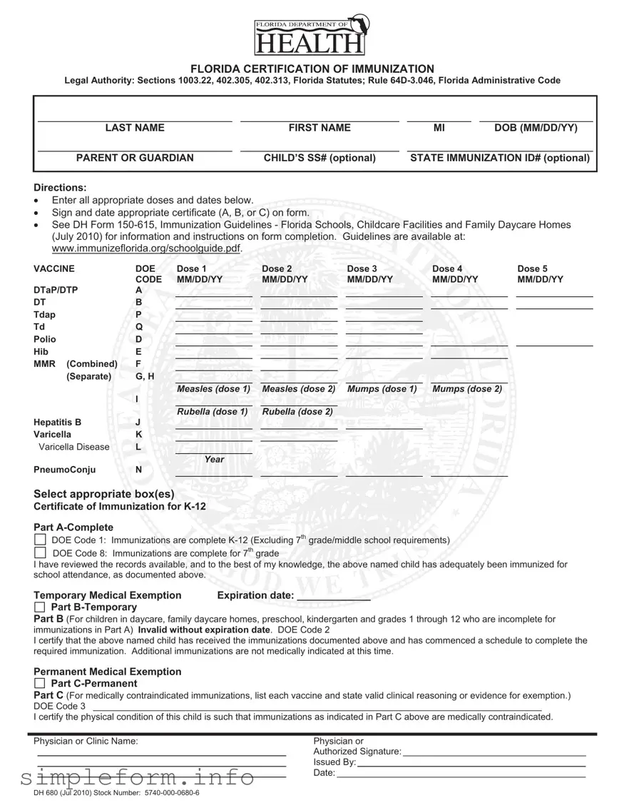 Fill Out a Valid 680 Form