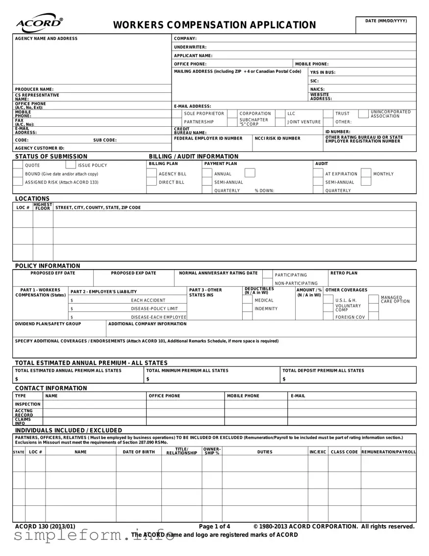 Fill Out a Valid Acord 130 Form