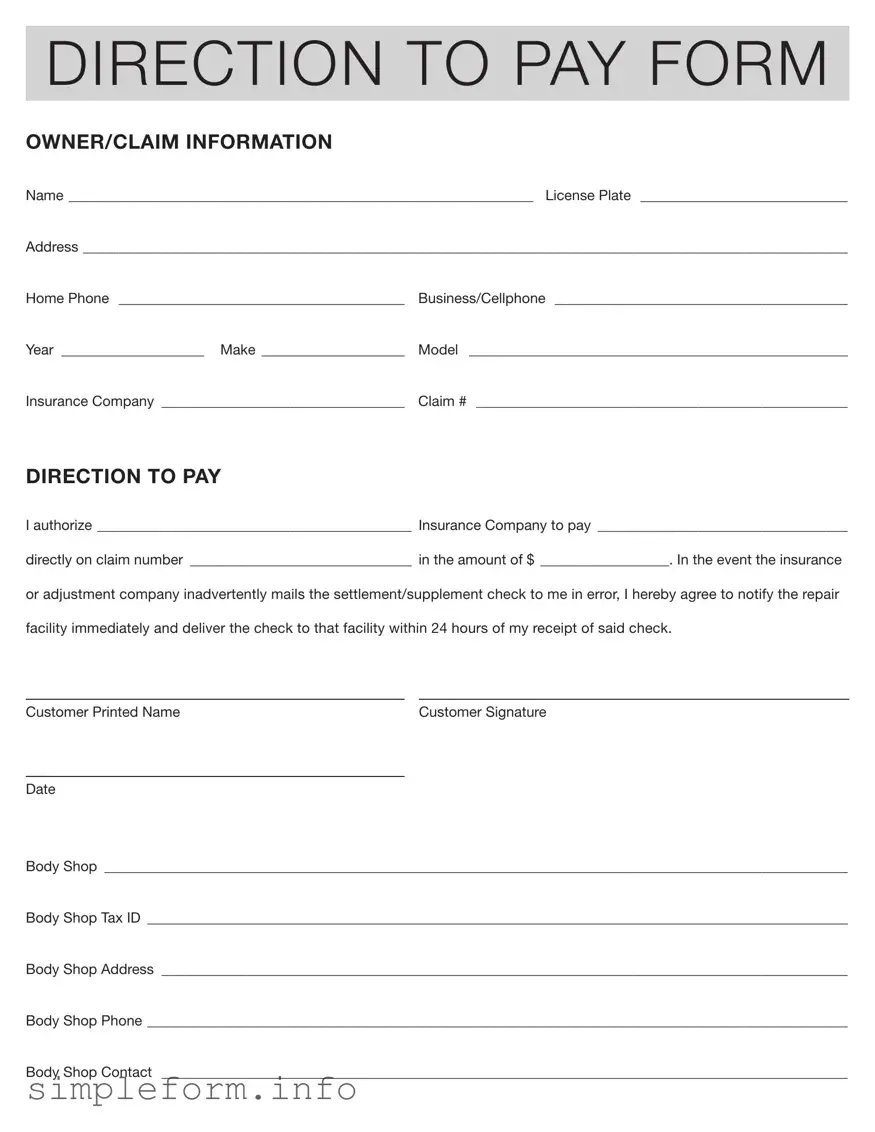 Fill Out a Valid Authorization And Direction Pay Form