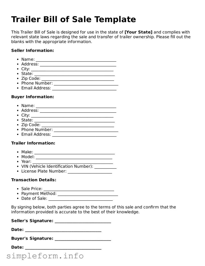Attorney-Approved Trailer Bill of Sale Document