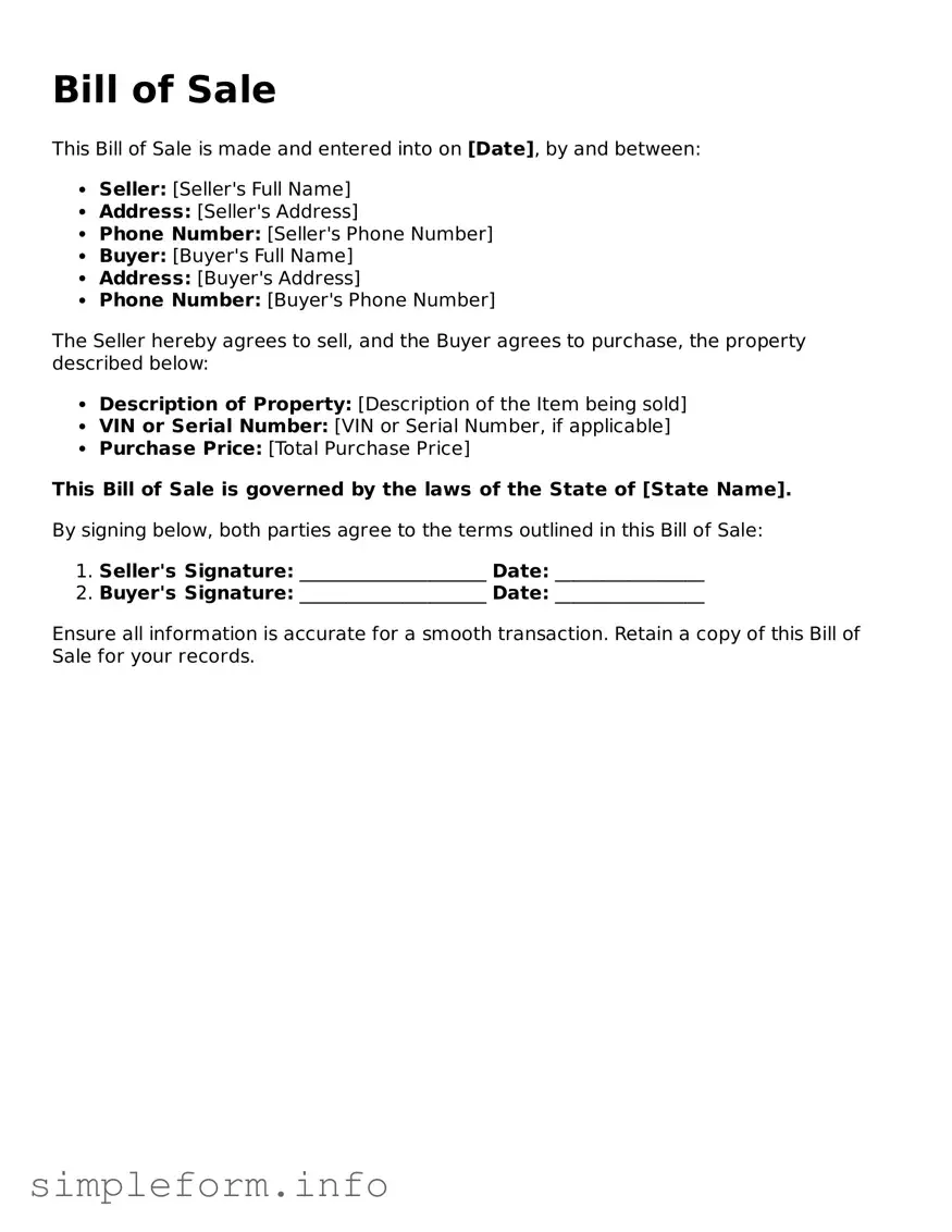 Attorney-Approved Bill of Sale Document