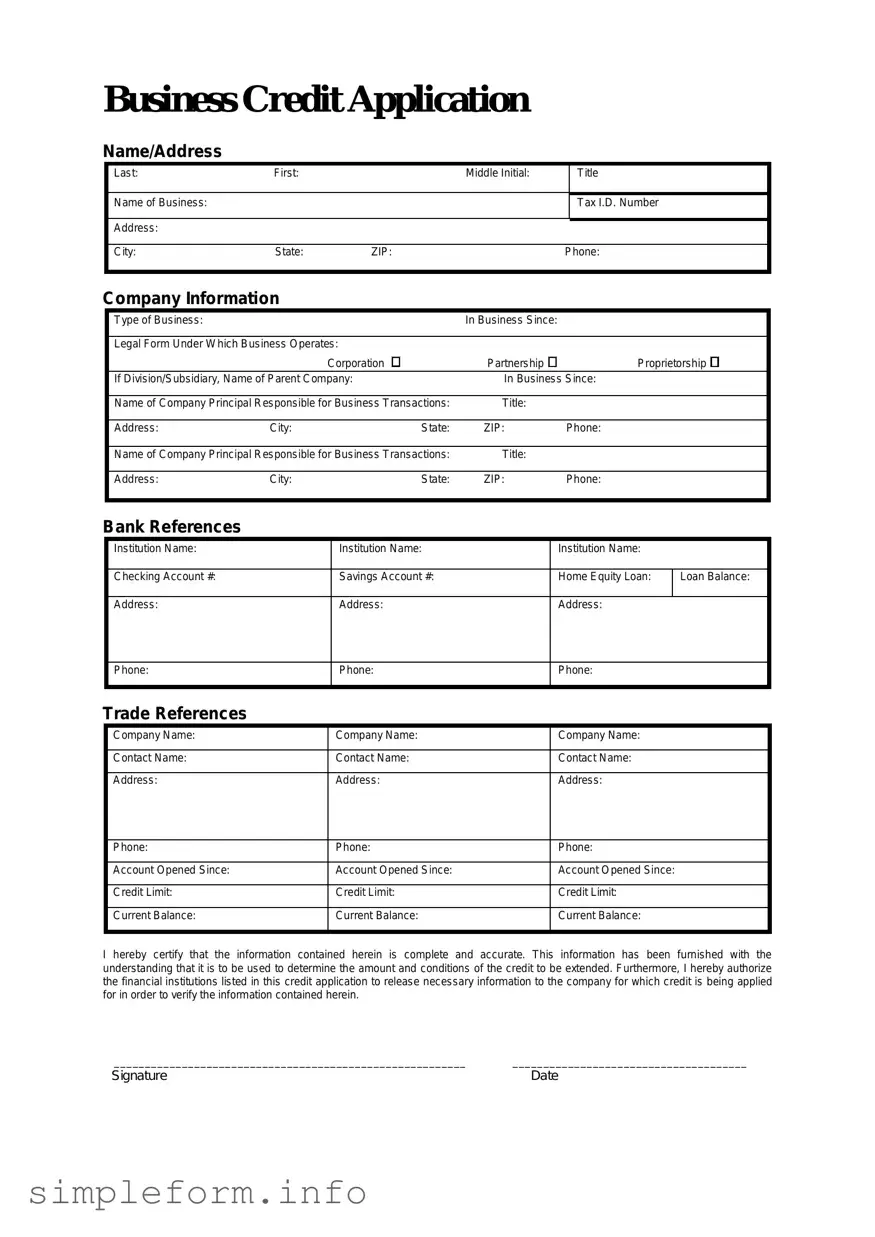 Fill Out a Valid Business Credit Application Form