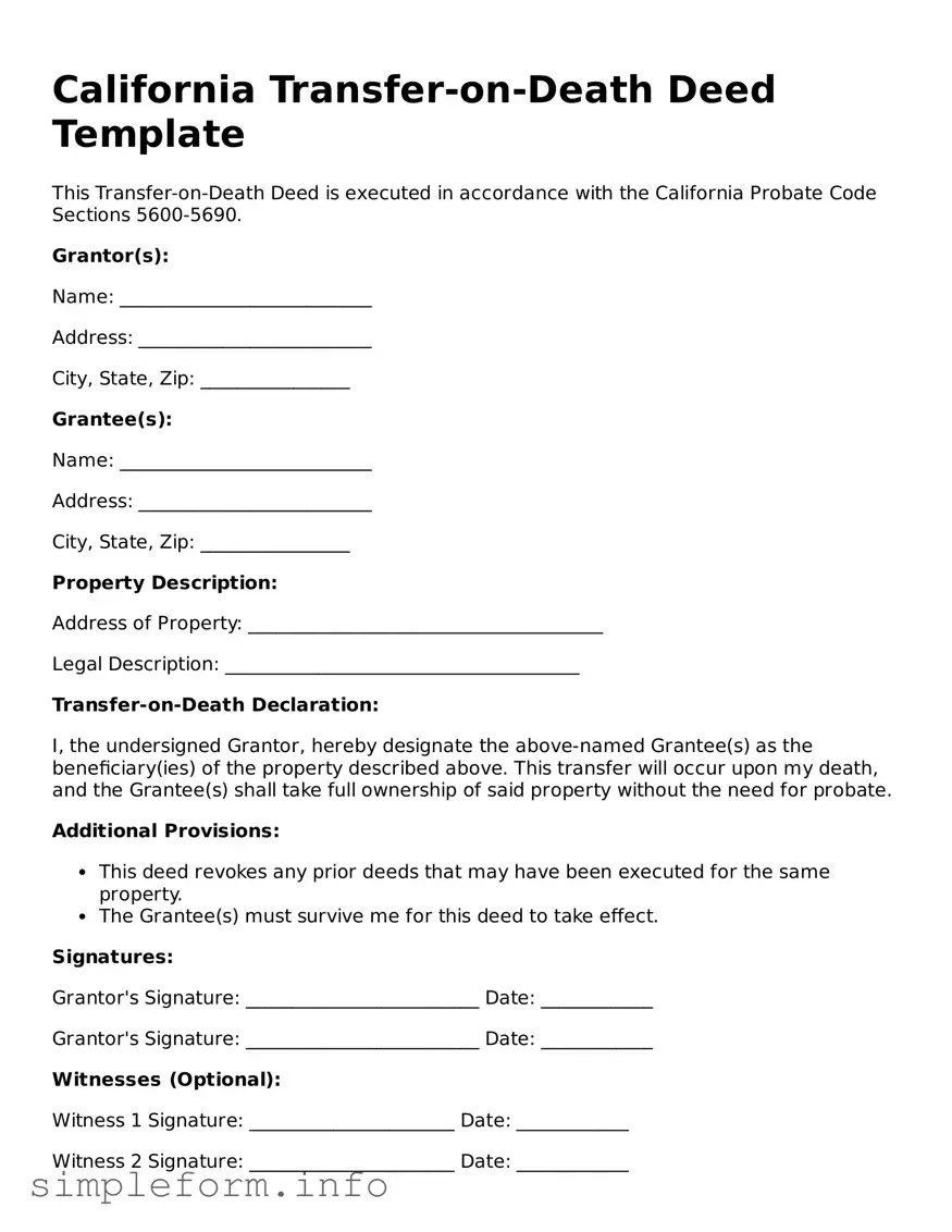 Attorney-Verified  Transfer-on-Death Deed Form for California