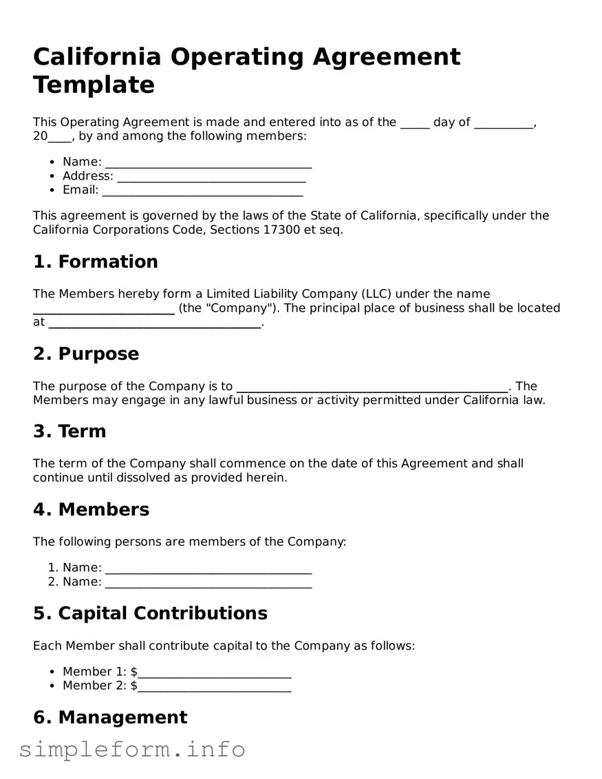Attorney-Verified  Operating Agreement Form for California