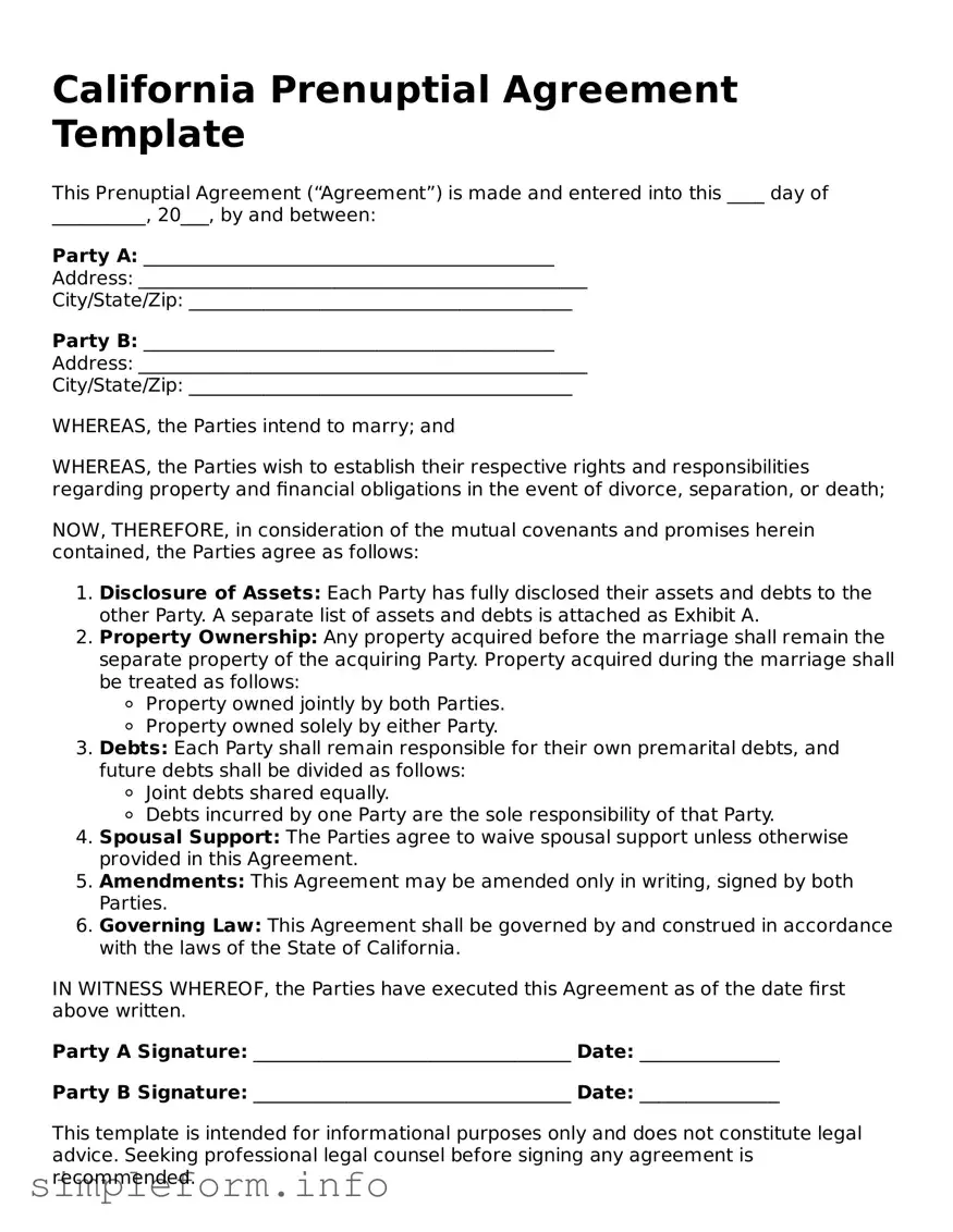 Attorney-Verified  Prenuptial Agreement Form for California