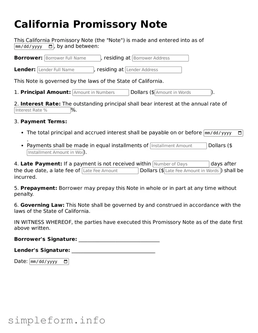 Attorney-Verified  Promissory Note Form for California