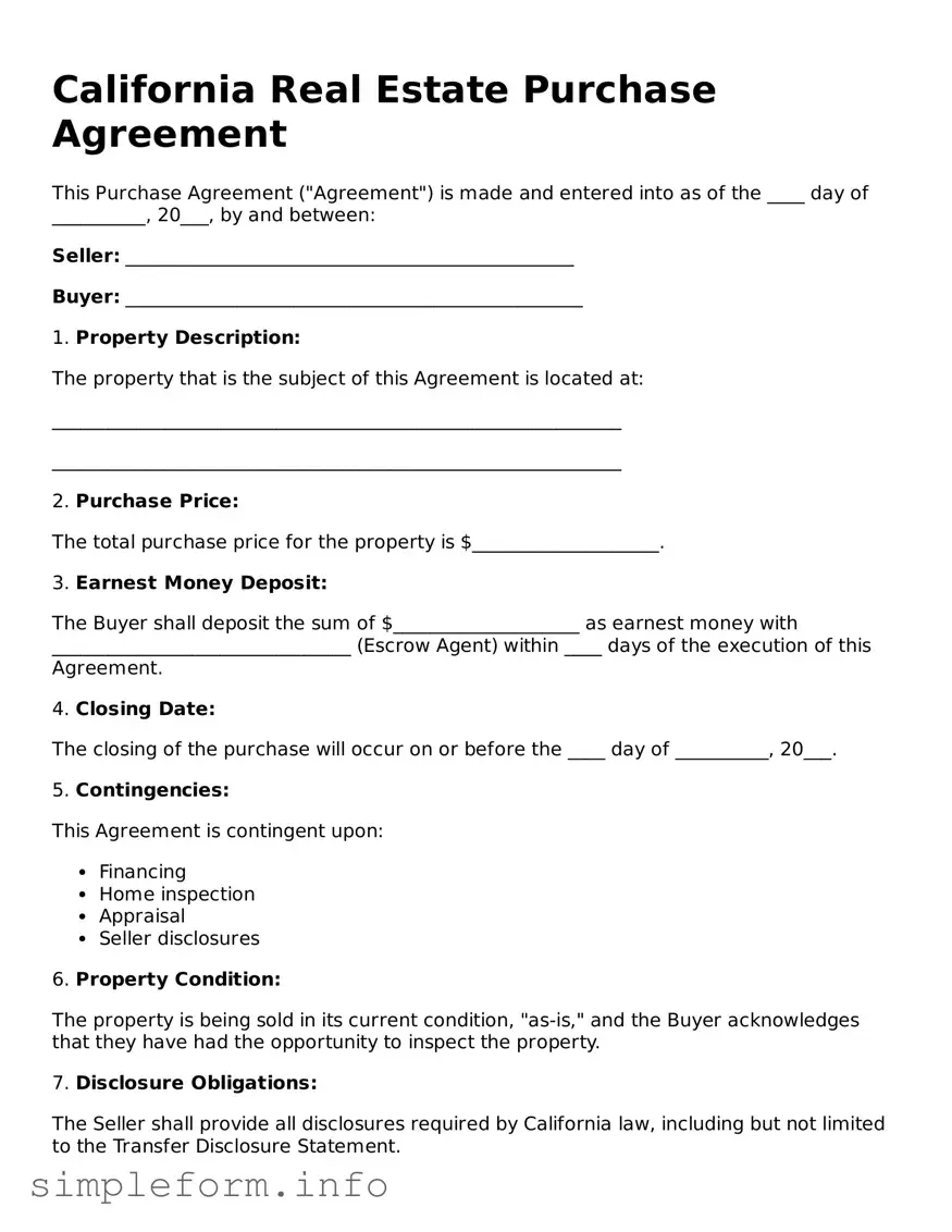 Attorney-Verified  Real Estate Purchase Agreement Form for California