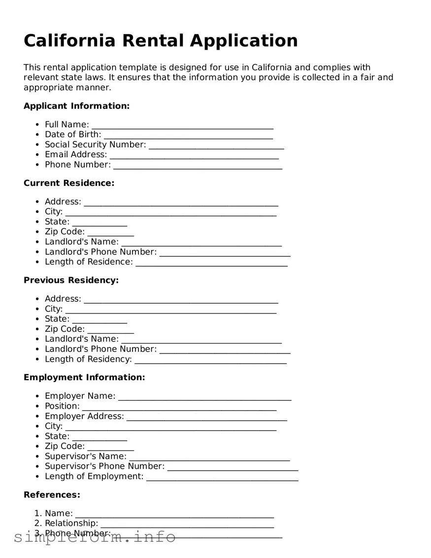 Attorney-Verified  Rental Application Form for California