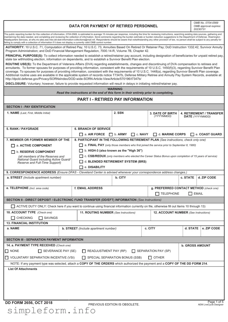 Fill Out a Valid DD 2656 Form