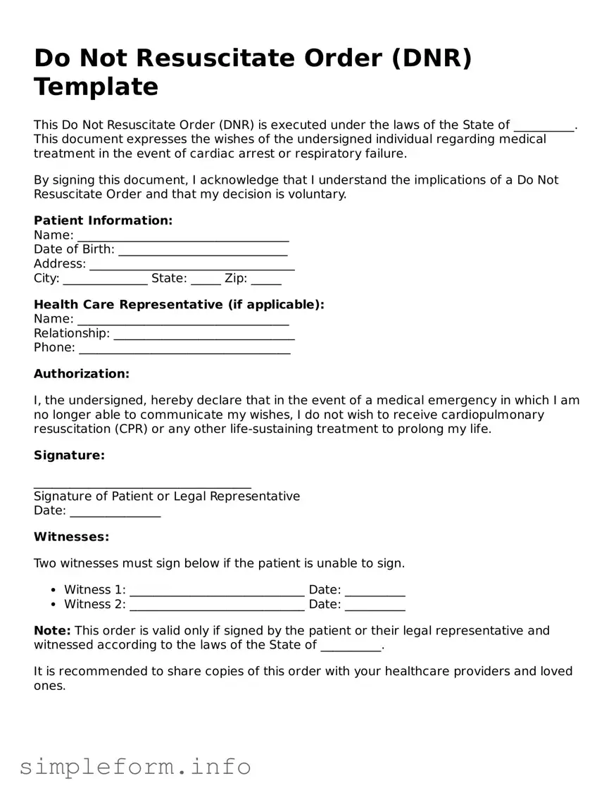 Attorney-Approved Do Not Resuscitate Order Document