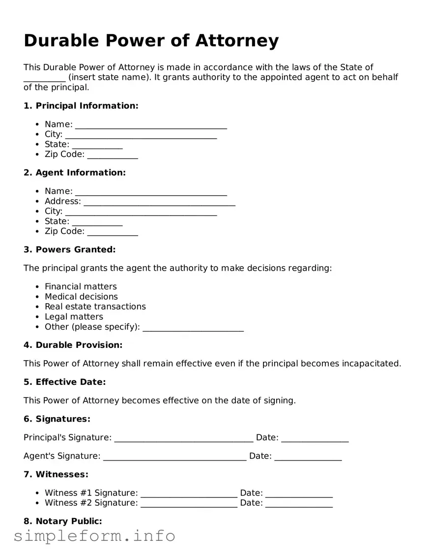 Attorney-Approved Durable Power of Attorney Document