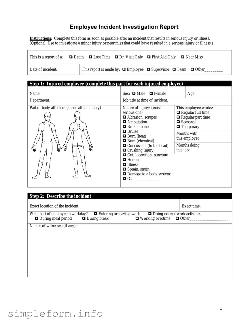Fill Out a Valid Employee Accident Report Form