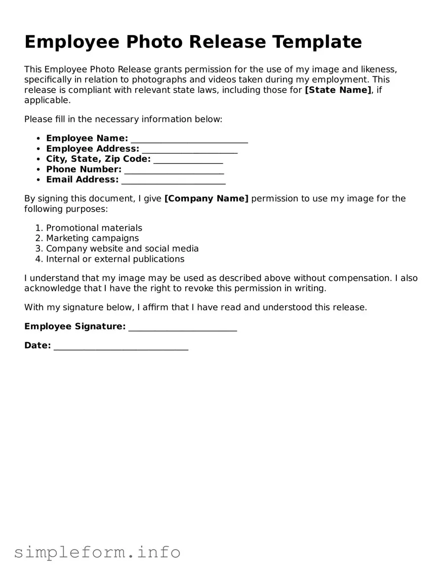 Attorney-Approved Employee Photo Release Document