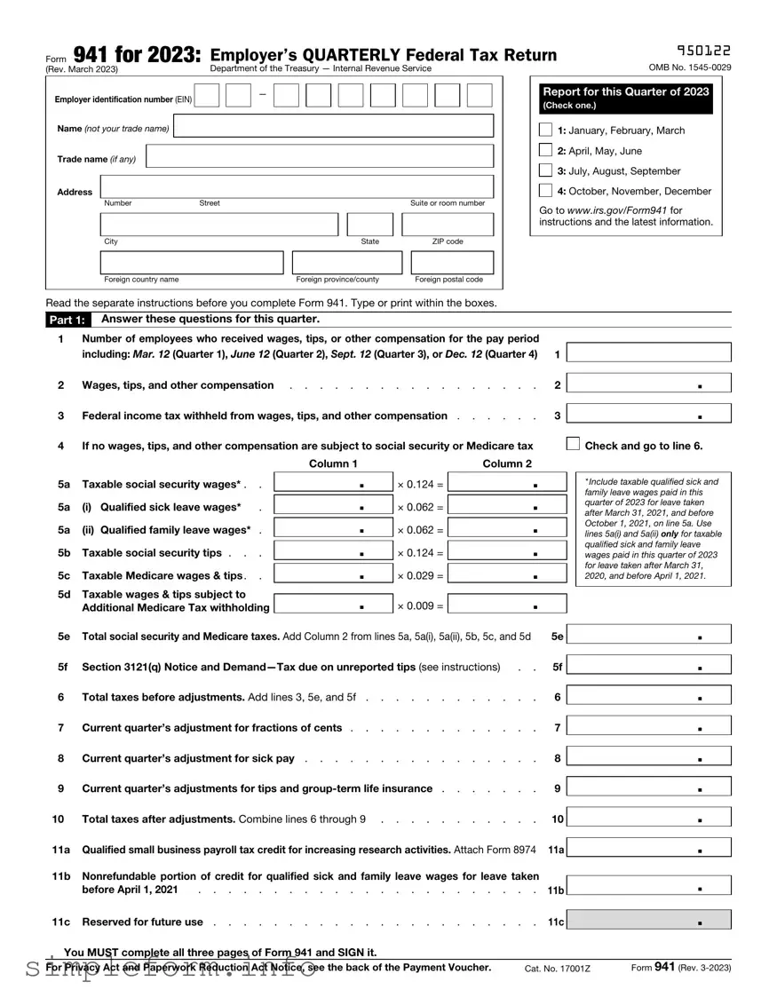 Fill Out a Valid IRS 941 Form