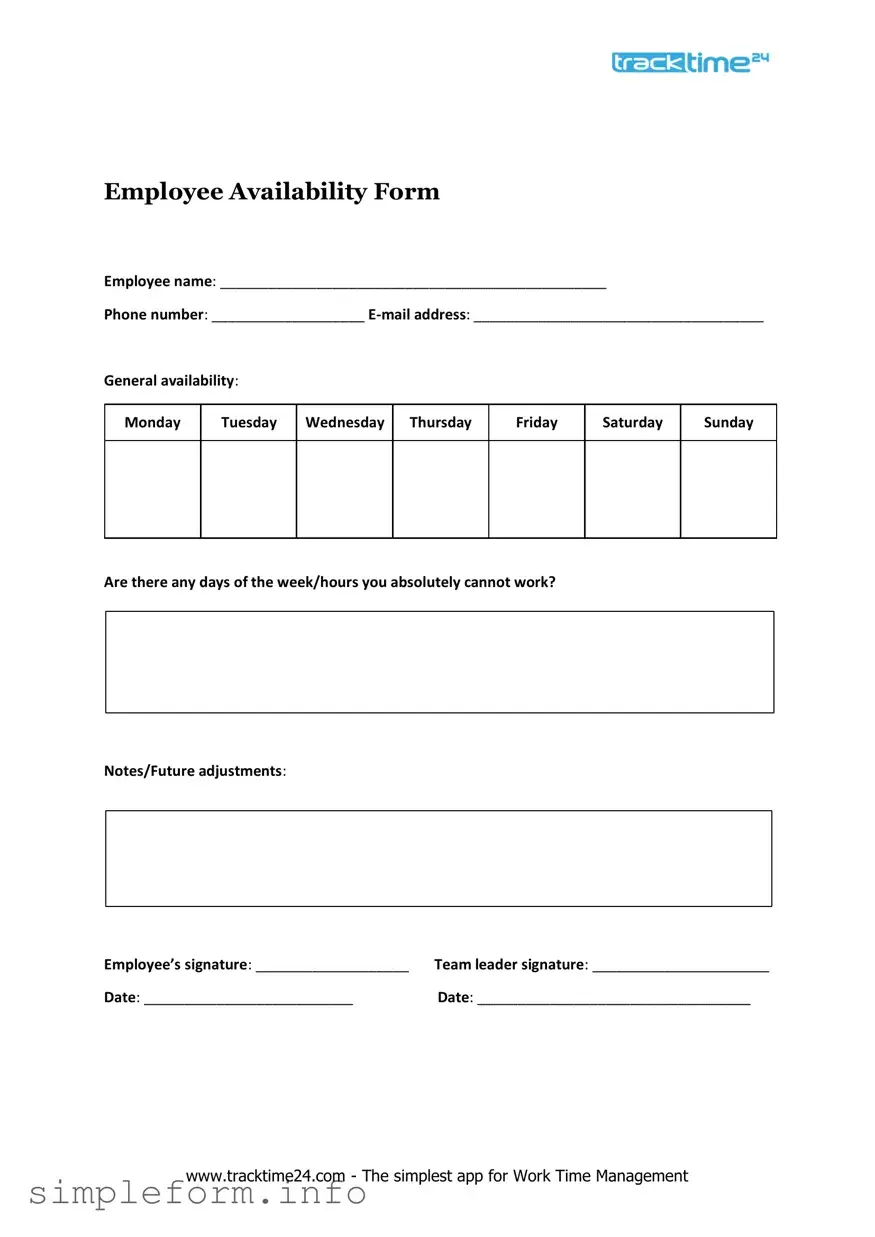 Fill Out a Valid Employee Availability Form