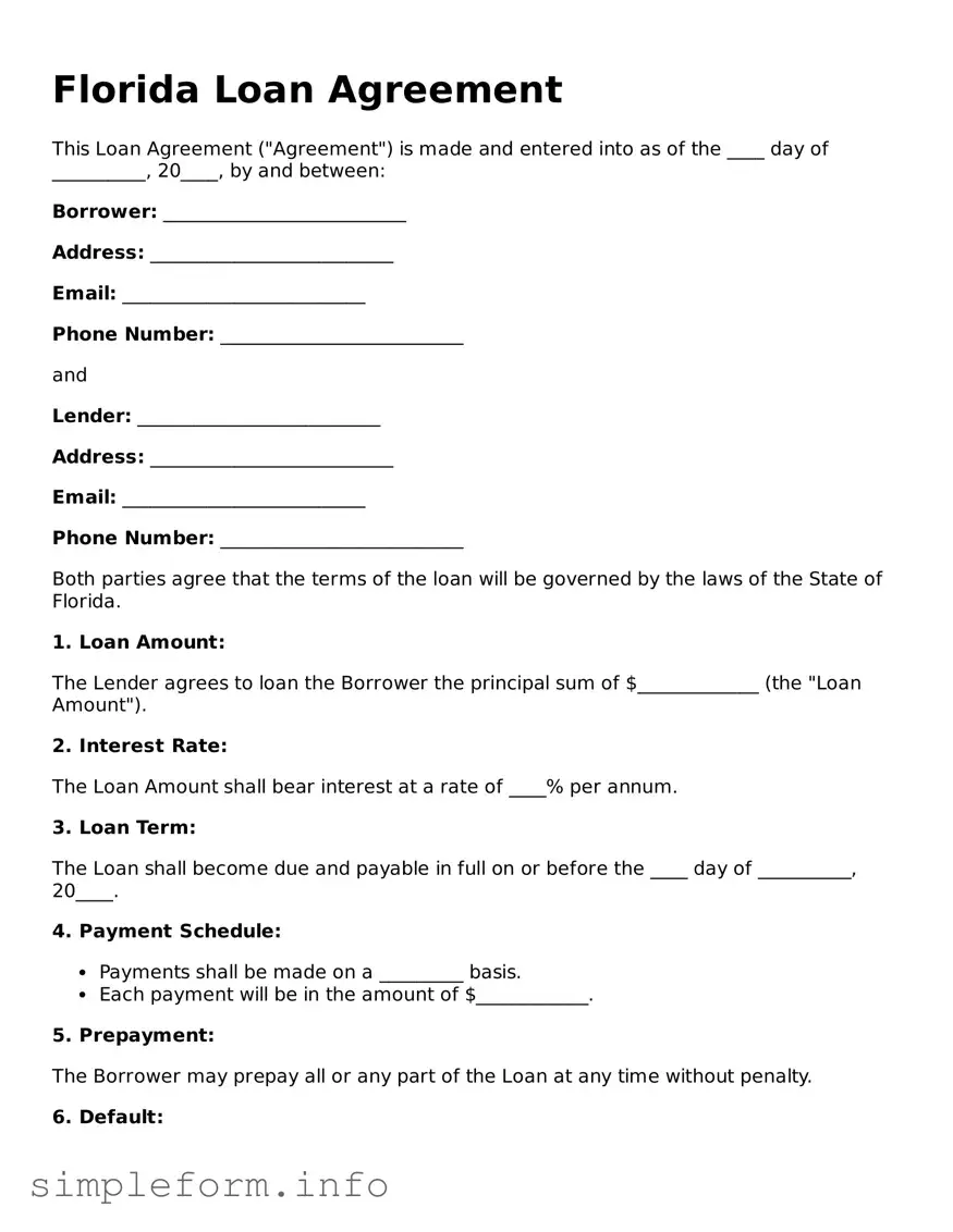 Attorney-Verified  Loan Agreement Form for Florida