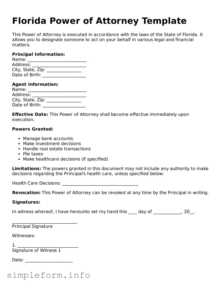 Attorney-Verified  Power of Attorney Form for Florida