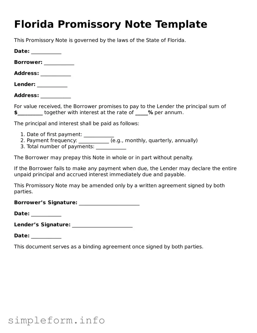 Attorney-Verified  Promissory Note Form for Florida