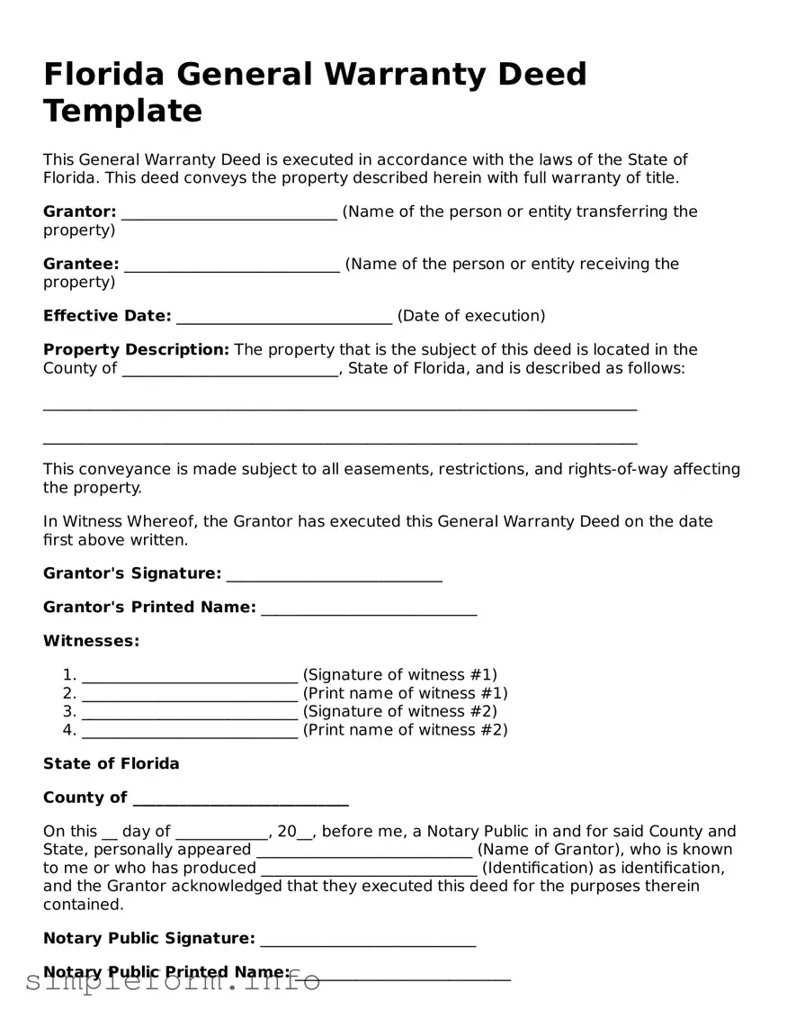 Attorney-Verified  Deed Form for Florida