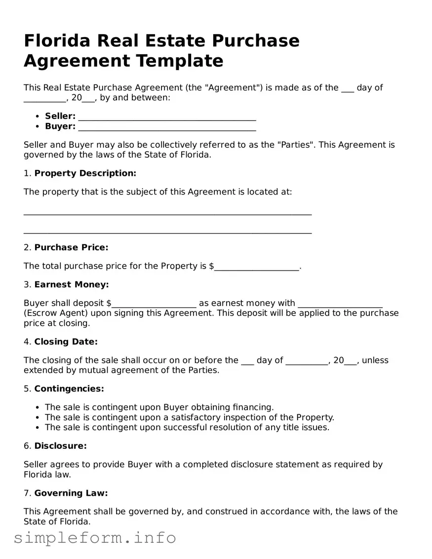 Attorney-Verified  Real Estate Purchase Agreement Form for Florida