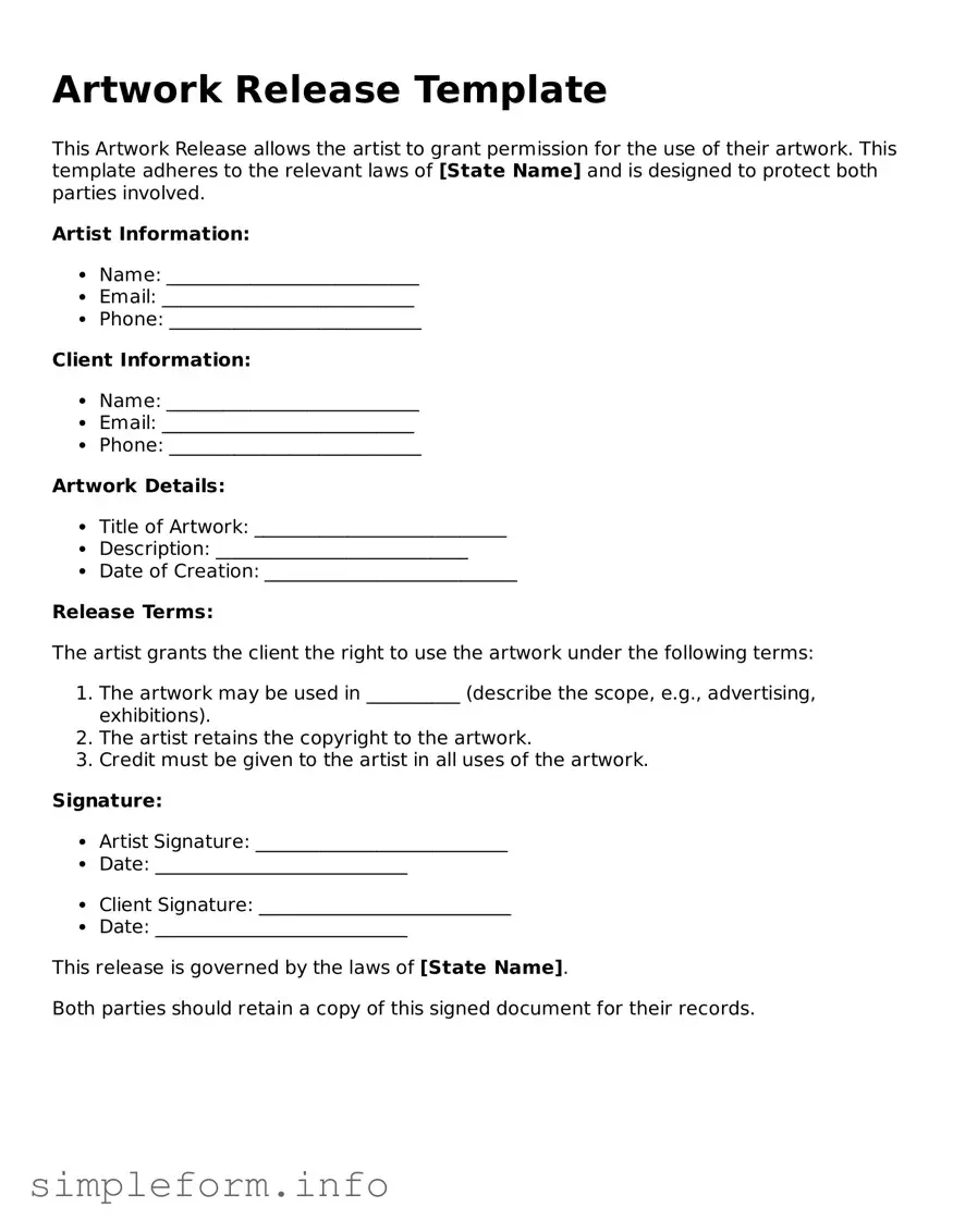 Attorney-Approved Artwork Release Document