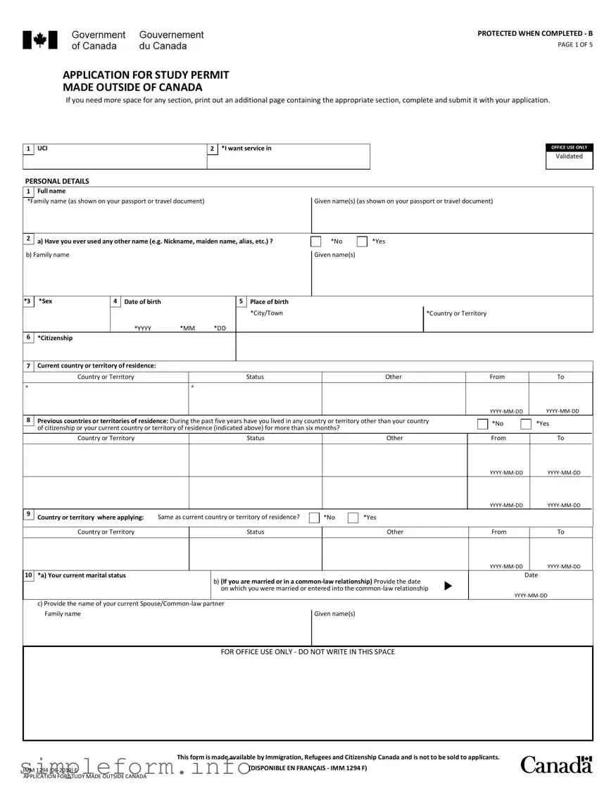 Fill Out a Valid Imm 1294 Form