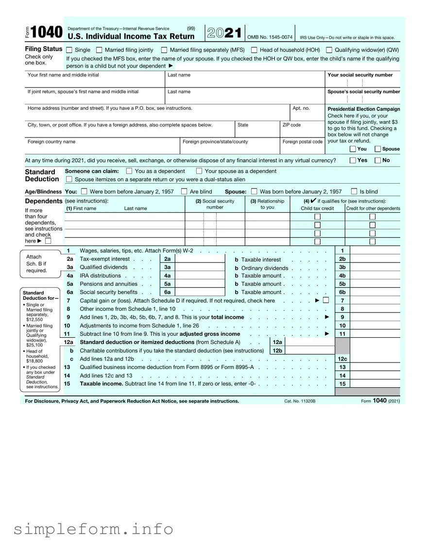 Fill Out a Valid IRS 1040 Form