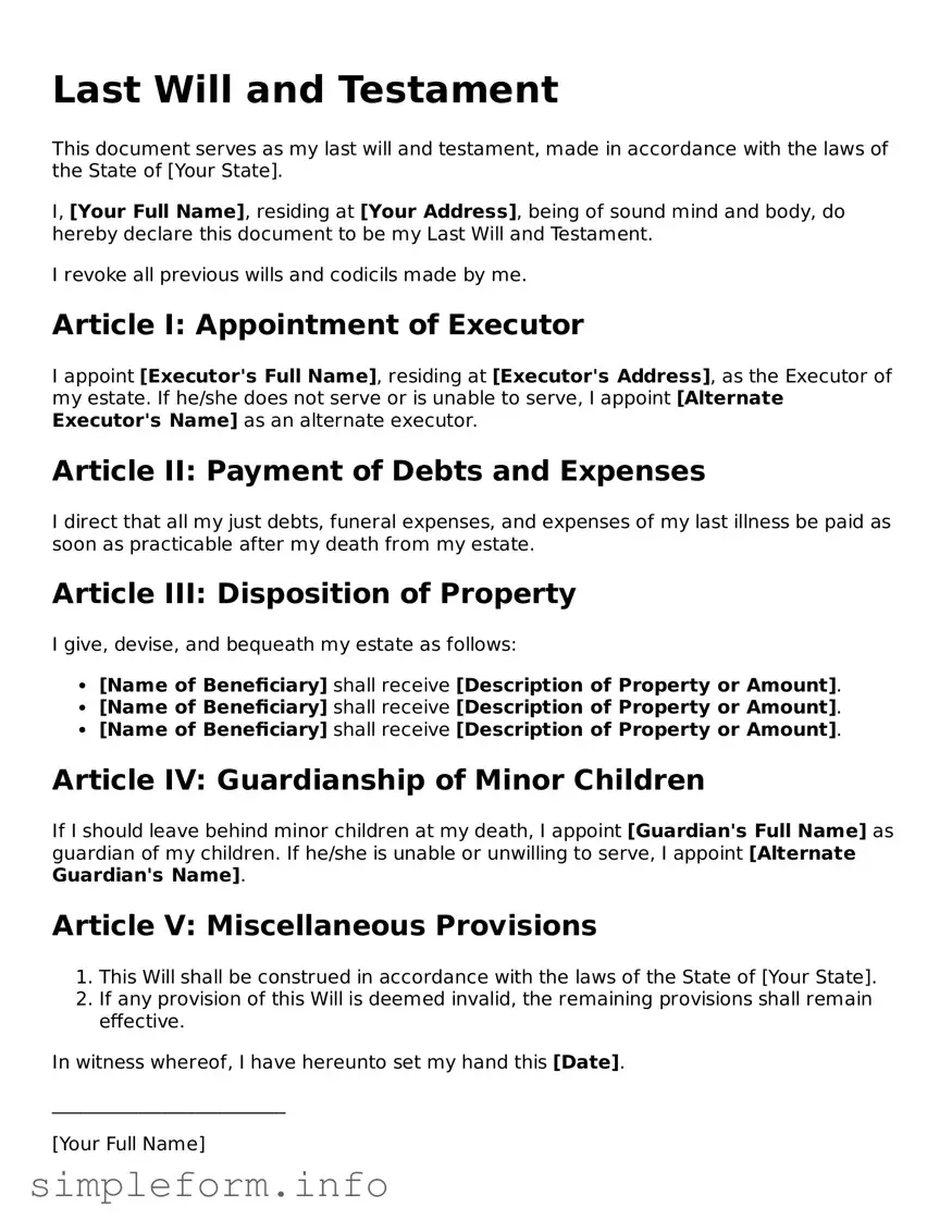 Attorney-Approved Last Will and Testament Document