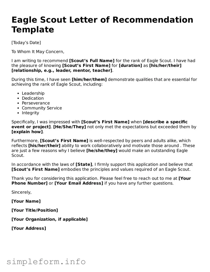 Attorney-Approved Eagle Scout Letter of Recommendation Document