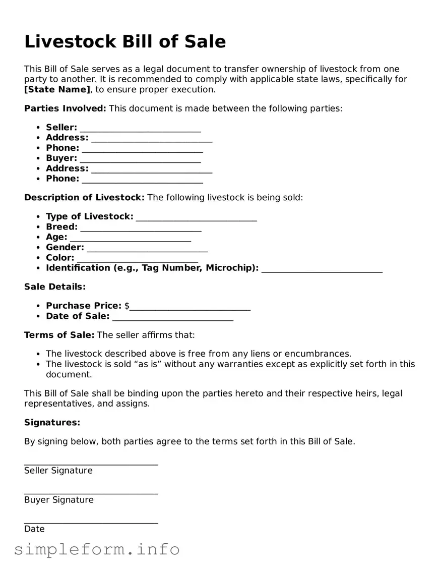 Attorney-Approved Livestock Bill of Sale Document