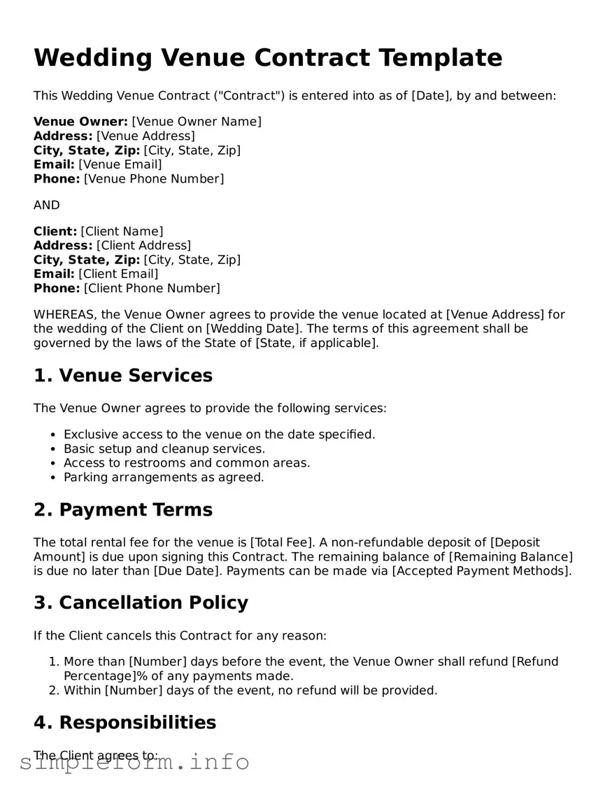 Attorney-Approved Wedding Venue Contract Document