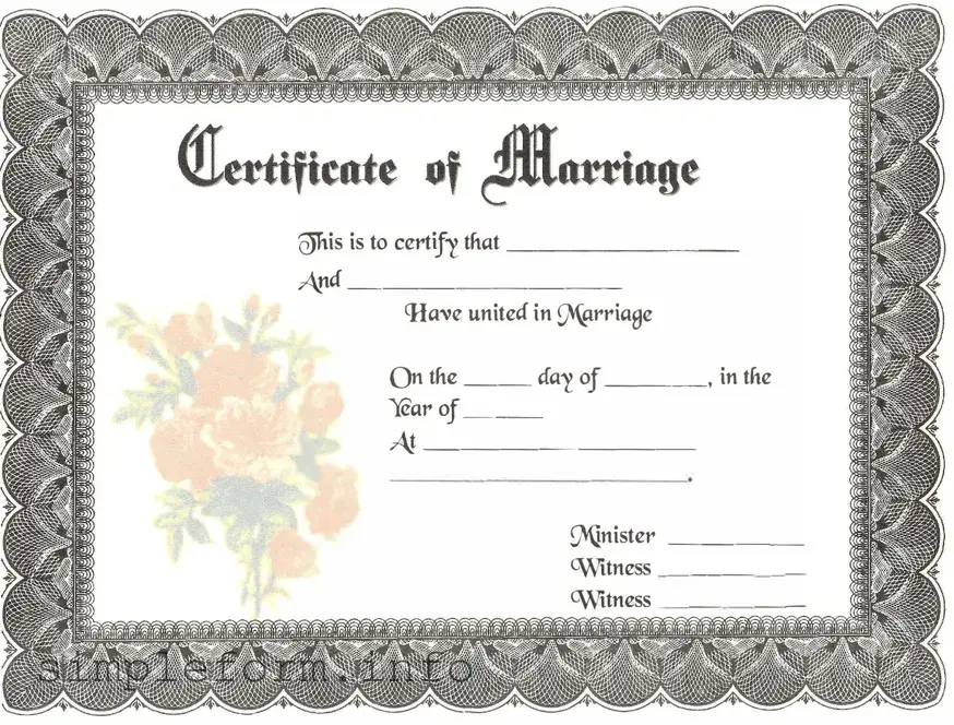 Fill Out a Valid Marriage Certificate Form