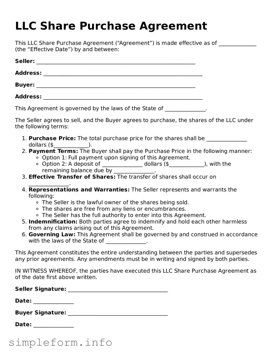 Attorney-Approved LLC Share Purchase Agreement Document