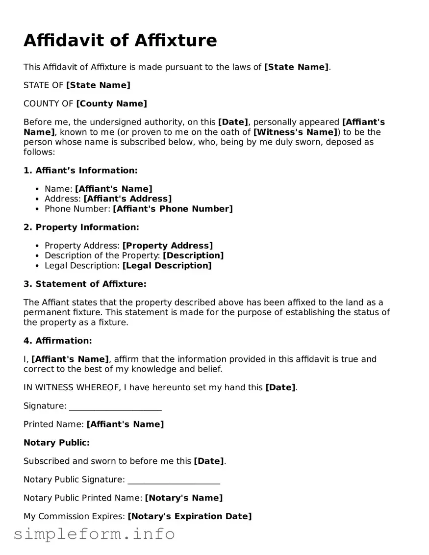 Attorney-Approved Affidavit of Affixture Document