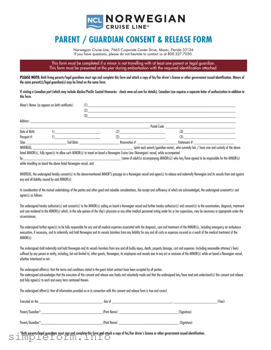Fill Out a Valid NCL Parental Consent Form