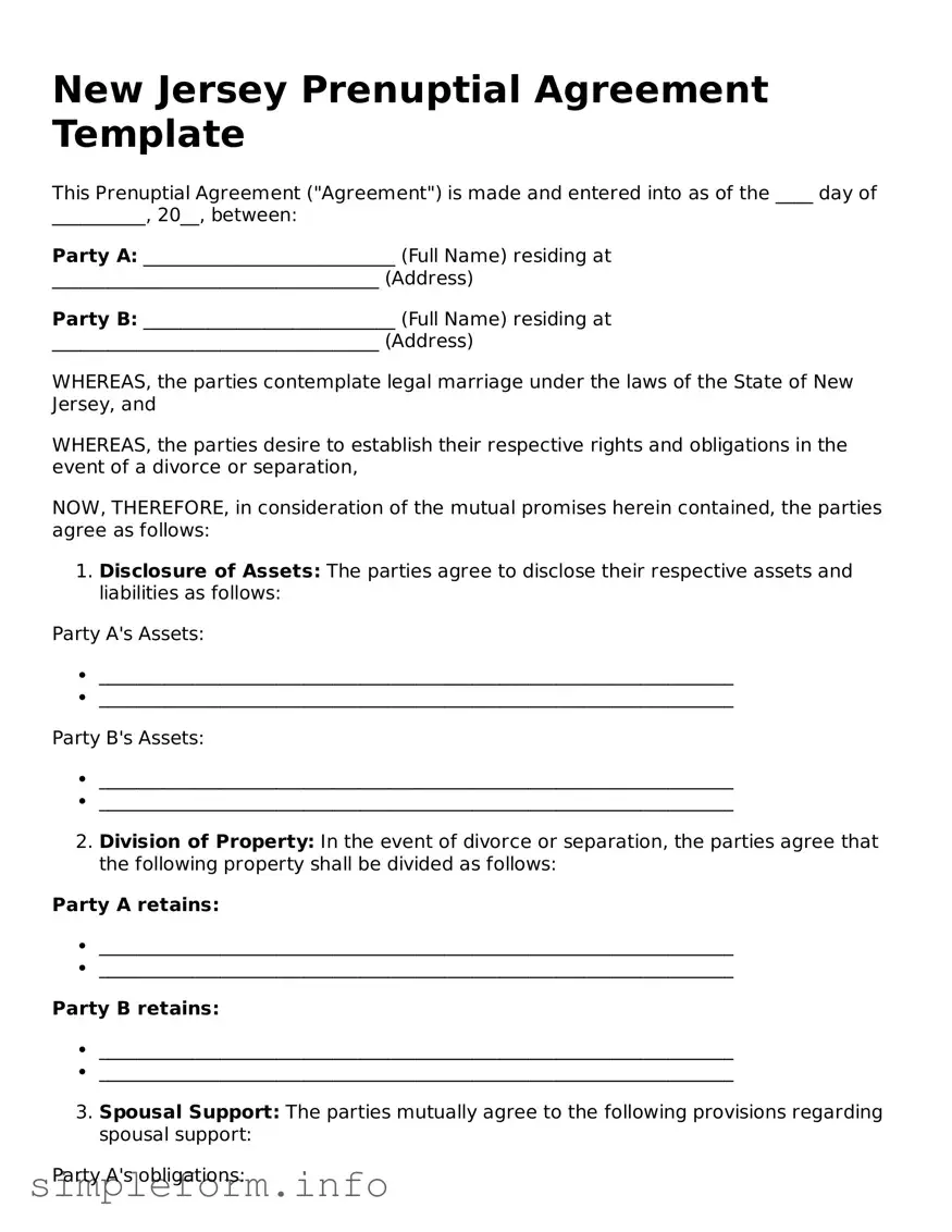 Attorney-Verified  Prenuptial Agreement Form for New Jersey