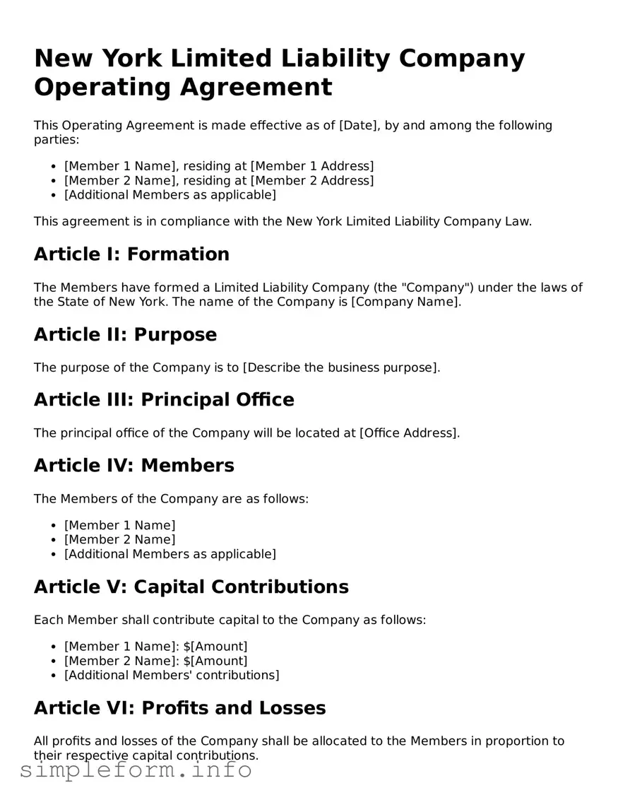 Attorney-Verified  Operating Agreement Form for New York