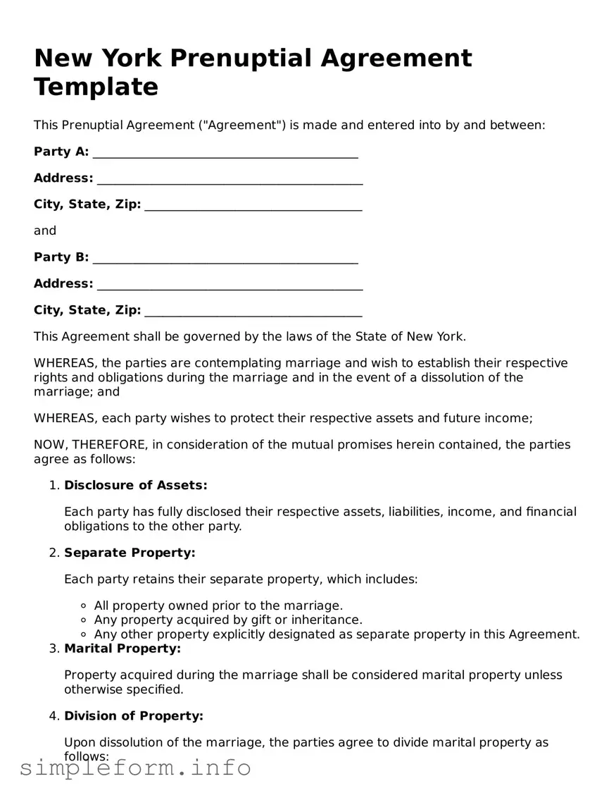 Attorney-Verified  Prenuptial Agreement Form for New York
