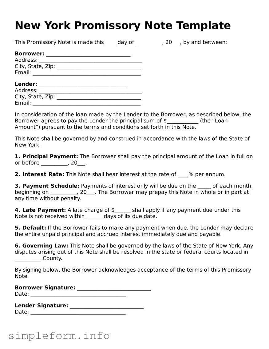 Attorney-Verified  Promissory Note Form for New York