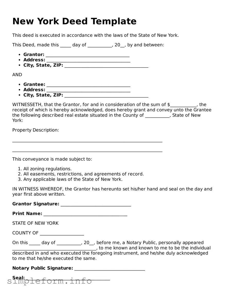 Attorney-Verified  Deed Form for New York