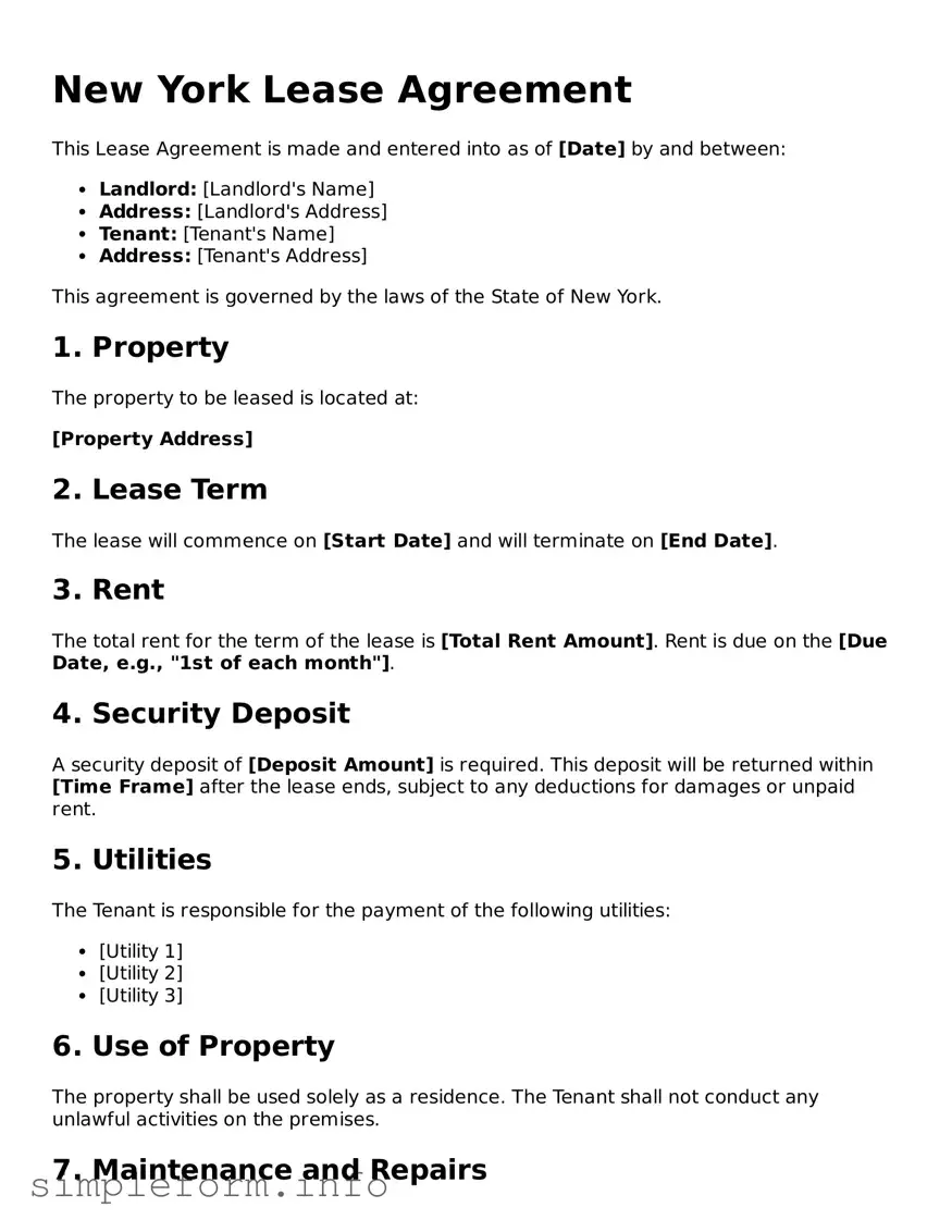 Attorney-Verified  Lease Agreement Form for New York