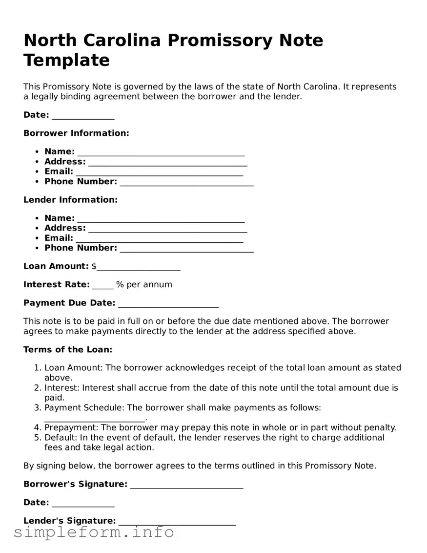 Attorney-Verified  Promissory Note Form for North Carolina
