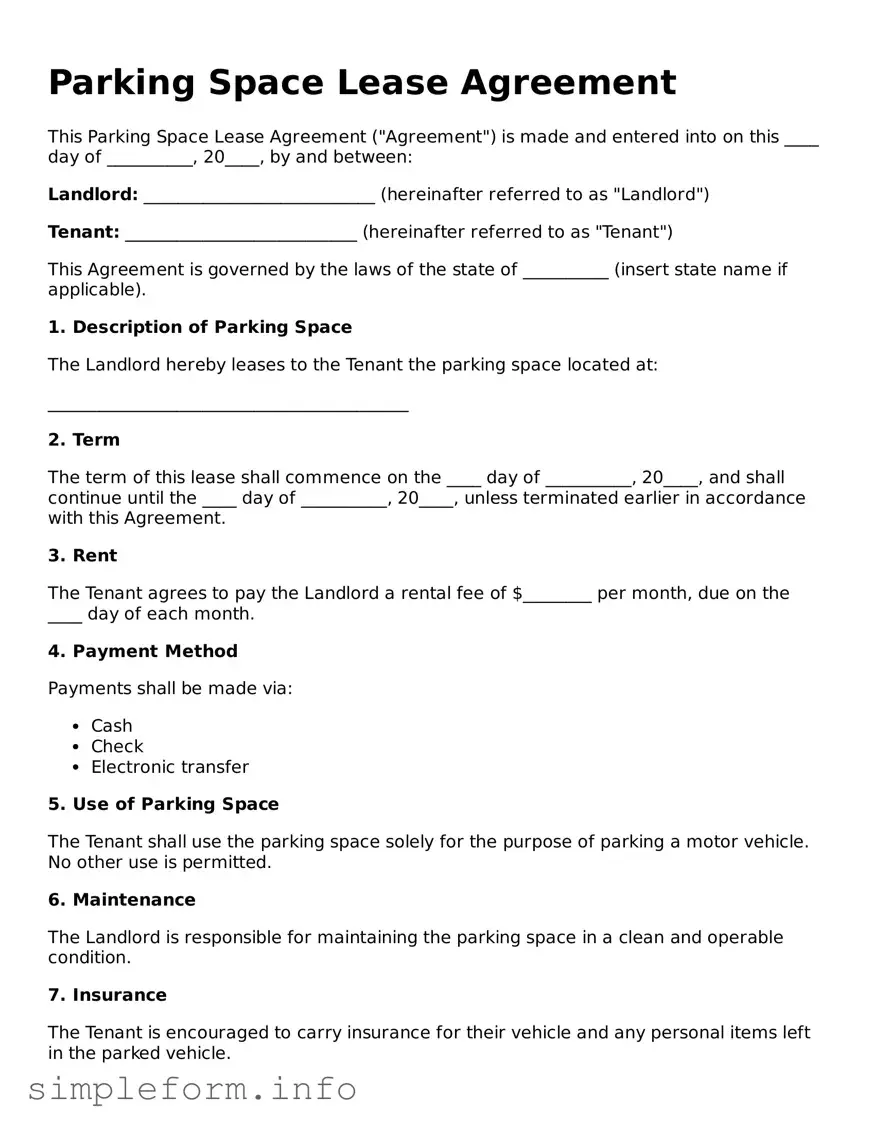 Attorney-Approved Parking Space Lease Agreement Document