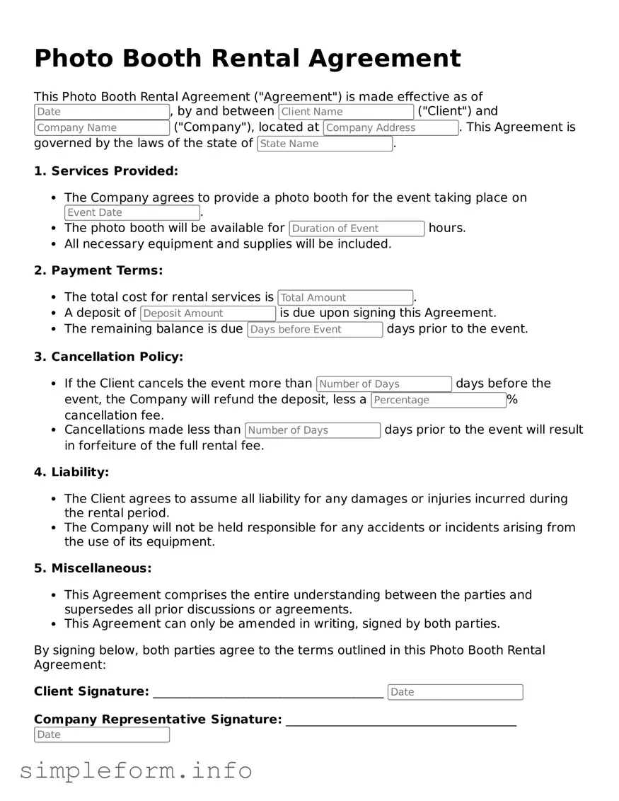 Attorney-Approved Photo Booth Rental Agreement Document