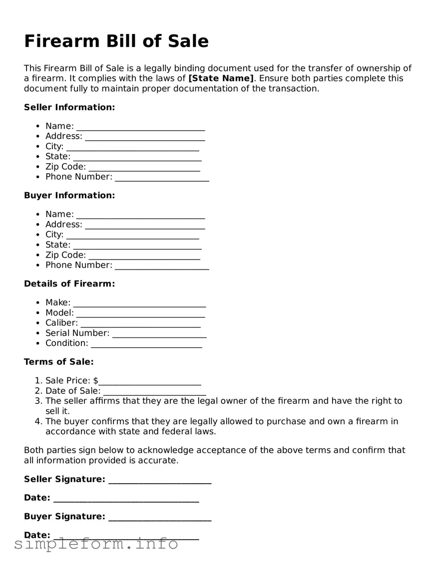 Attorney-Approved Firearm Bill of Sale Document