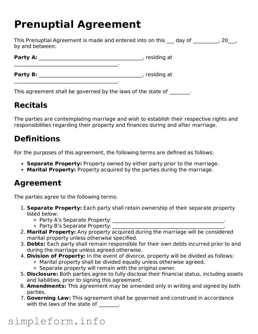 Attorney-Approved Prenuptial Agreement Document