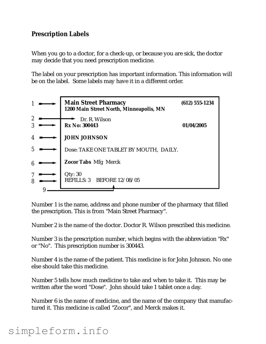 Fill Out a Valid Prescription Label Form