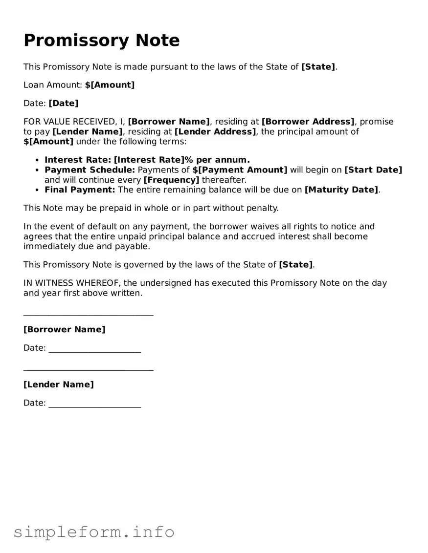 Attorney-Approved Promissory Note Document