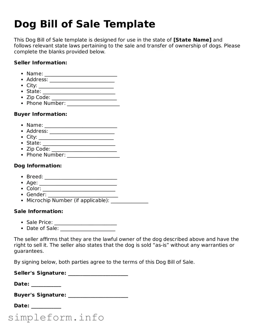 Attorney-Approved Dog Bill of Sale Document