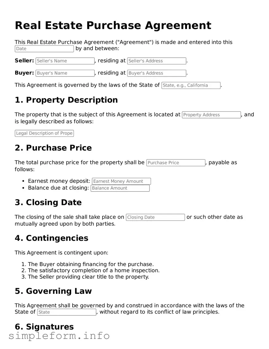 Attorney-Approved Real Estate Purchase Agreement Document